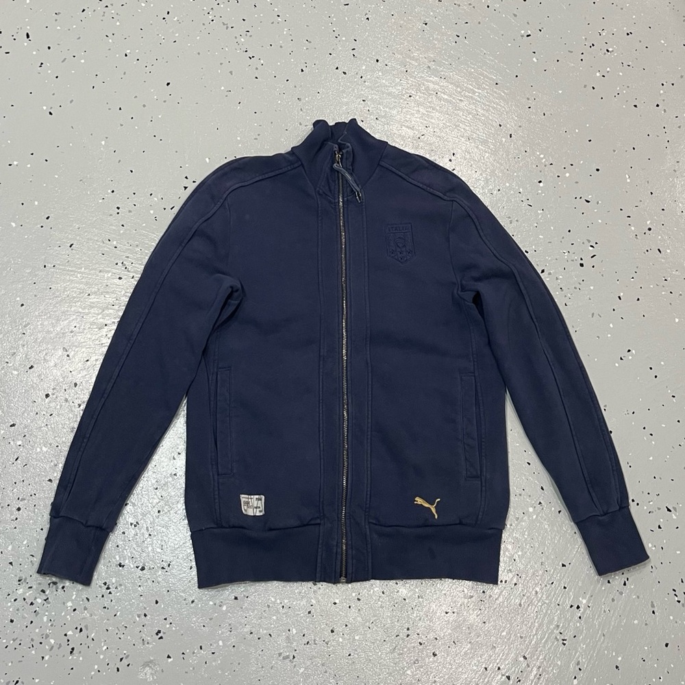 Puma Italia FGC Full Zip Sweatshirt Italy National Soccer Team Medium Navy Blue